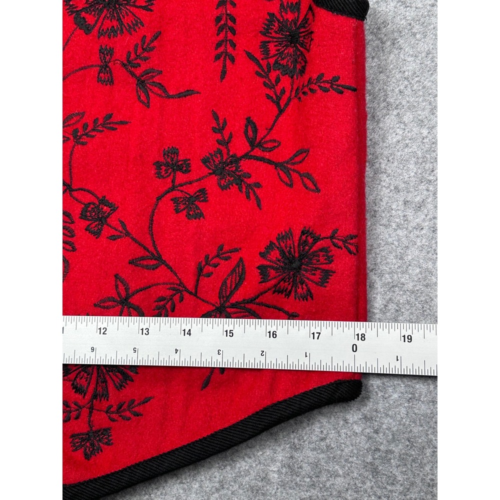 TanTrums Red Wool Blend Floral Embroidered Button Front Vest Womens Small - Picture 8 of 8